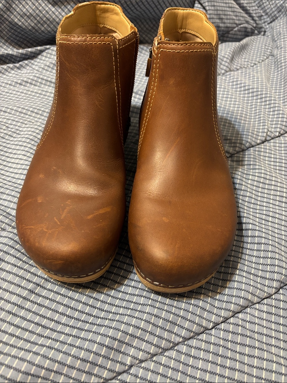 Dansko Brown Leather Slip-On Ankle Booties